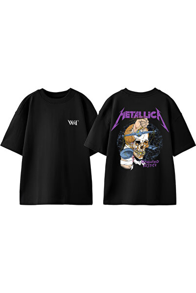 THEWERT Metallıca Damaged Justice Design ranac Štampano Pamuk crna Oversize k...