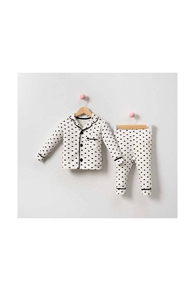 dolaş kids Heart Printed Girls Pajama Set
