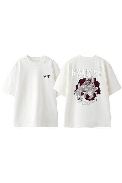 THEWERT Μπλουζάκι Ravenecy Agency Design Back Printed Βαμβακερό λευκό oversize μπλουζάκι