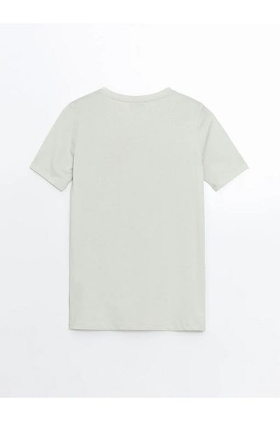 LC Waikiki Lcw Eco Gray Crew Neck Printed Women's T-Shirt