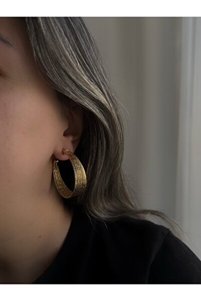 Owentis Gold Kendinden Işıltılı Tywin Halka Küpe -kararma yapmaz-