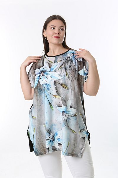 XL Modam Women's Digital Printed Short Sleeve Large Size Tunic