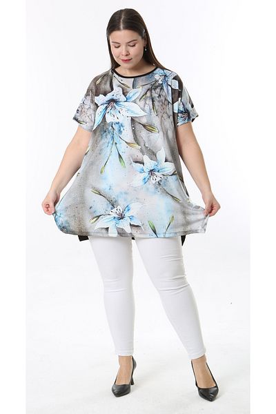 XL Modam Women's Digital Printed Short Sleeve Large Size Tunic
