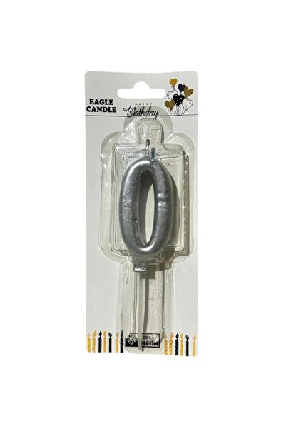 Candle Alya-butık 10 Cm 0 Yaş Doğum Günü Büyük Rakam Sayılı Pasta Mumu Gümüş ...