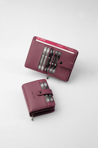 CENGİZ PAKEL Cengiz Pakel Women's Mini Size Wallet with Snap Detail - 65315m - Plum