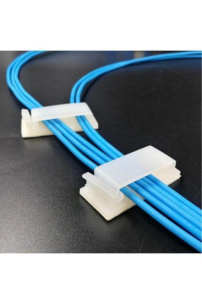 jetfast 4 قطع مشابك ومشابك كابلات بيضاء - تثبيت - حامل كابلات الحائط