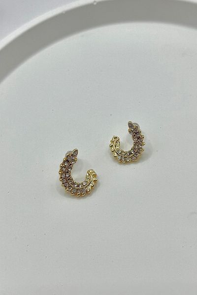 DEMOKAN Women's Earrings Slope Crown Leaf Earrings