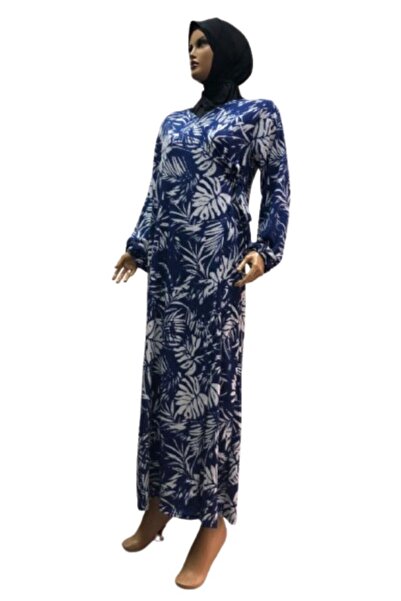 eflin Μπλε-λευκό φόρεμα προσευχής - Ρούχα χιτζάμπ, με δαντέλα