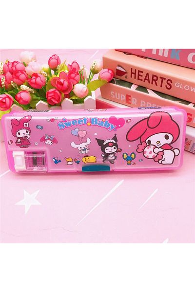 Livava Melody Multi-Purpose Pencil Holder Box with Sharpener, Pink, 23X8-