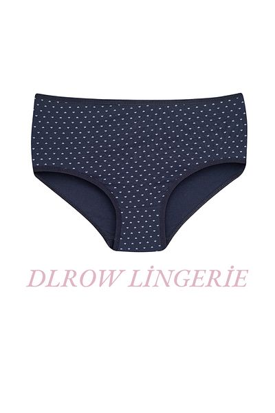 DLROW Γυναικείο εσώρουχο 7'li με σχέδιο καρδιάς ψηλόμεσο