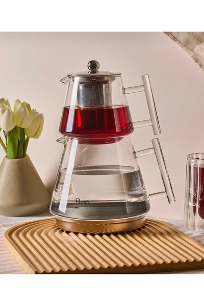 My Çırağan HOME Falavia İndüksiyon Tabanlı Borasilikat Cam Çaydanlık Takımı