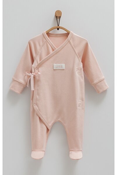 Caramell Baby Girl Romper - 100% Cotton, Side Snaps (0-1-3 Months with Booties), 3-6 Months Without Booties