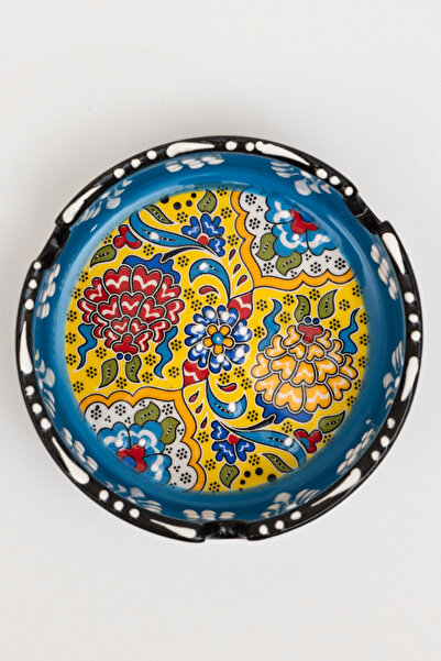 Sarn طبق رماد سيراميك دائري منقوش 1 قطعة