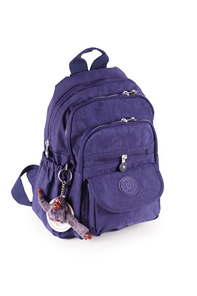 İMAKS حقيبة ظهر نسائية يومية صغيرة الحجم مصنوعة من القماش المقاوم للماء ومتعددة الأقسام باللون الأرجواني الباذنجاني 8317