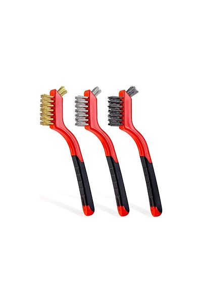 layfhex Shoe Oven Aspirator Cooker Cleaning Brush 3 Pieces Copper Steel Plastic Wire Brush Set