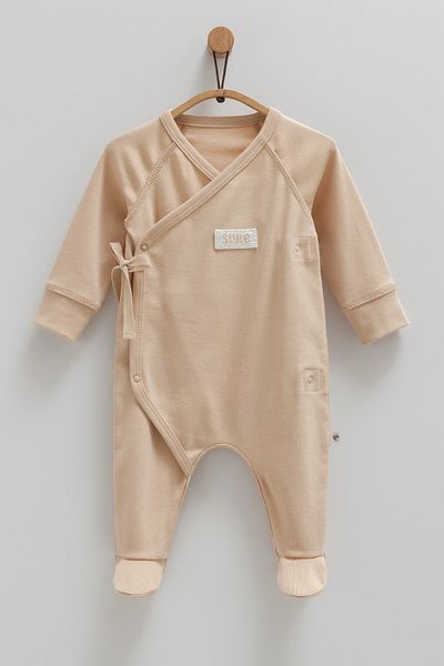 Caramell Baby Girl's Jumpsuit 100% Cotton with Side Straps (0-1, 1-3 Months Boots - 3-6 Months Without Boots)