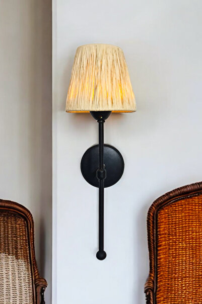 Bubihome Pilli Rafya Aplik,Kablosuz Hasır Aplik,Elektrik Bağlantısı Gerektirm...