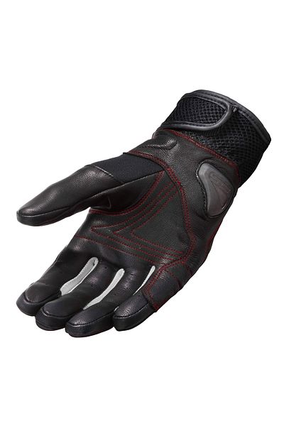 Revit Metric Summer Leather Gloves Black-Neon Red