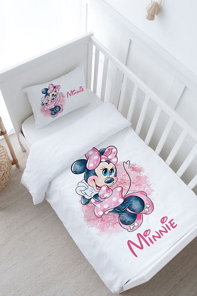 Tuğba Kuğu Cute Pink Cartoon Series Baby Duvet Cover Set - 100X150 Mini Mouse