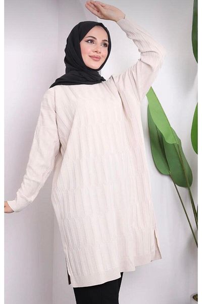 Triko Cold Yarn Mercerized Knitwear Tunic