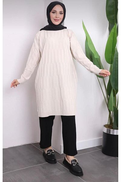 Triko Cold Yarn Mercerized Knitwear Tunic