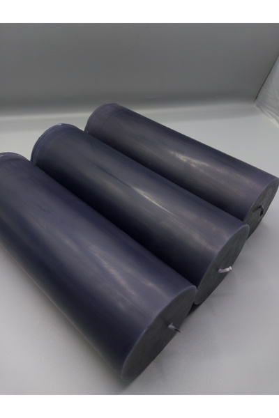 Pars Soya Parafinli Siyah 140-150 Saat Yanma Süreli Çap:7 Cm Boy:20 Silindir Blok Mum Cm , Dekoratif Mum