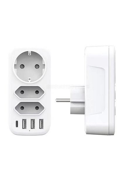 Monte Lua 7 in 1 Multi Socket, USB Socket, Multi Socket with Type-C + 3 Usb,
