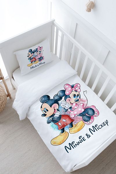 Tuğba Kuğu 100X150 Cartoon Series Baby Size Bedding Set - Sweet Little Mouse and His Companion