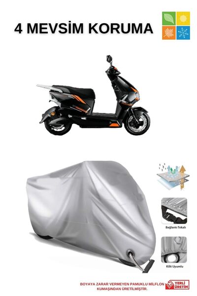 AutoEN ARORA zr7 KİLİT UYUMLU SU GEÇİRMEZ  DAYANIKLI MOTOSİKLET ÖRTÜSÜ-GRİ