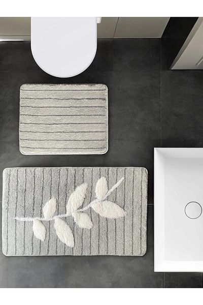 Chandler Home Χαλάκι μπάνιου 2 τεμαχίων Lagan ανοιχτό γκρι (60x100 50x60 cm)