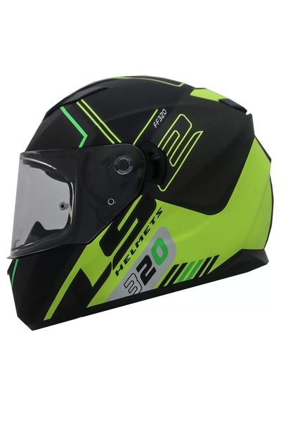 LS2 STREAM EVO SCHE MAT SİYAH-NEON SARI KASK