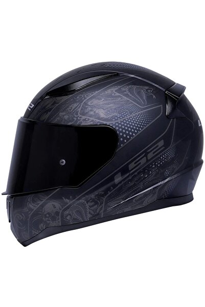 LS2 Rapıd Crypt Mat Siyah Fullface Motosiklet Kaskı Siyah Camlı