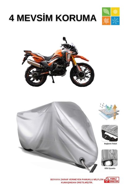 AutoEN Arora Cr-250 Lock Compatible Waterproof Durable Motorcycle Cover - Gray