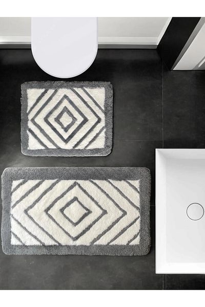 Chandler Home Χαλάκια μπάνιου Niva Dark Grey 2 τεμαχίων (60x100 50x60 cm)