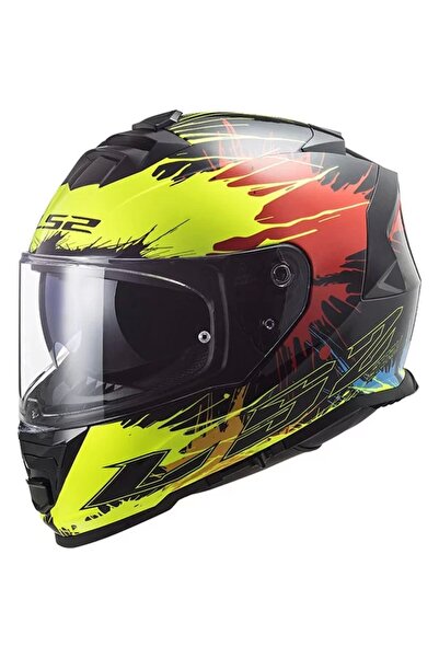 LS2 STORM DROP SİYAH-SARI-KIRMIZI KASK