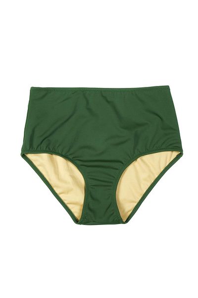 Endeep Women's High Waist Green Bikini Bottom