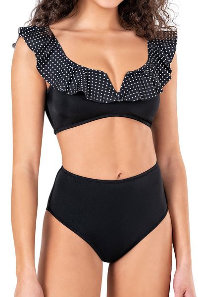 Endeep Women's Polka Dot Detailed Flounce Bikini Set