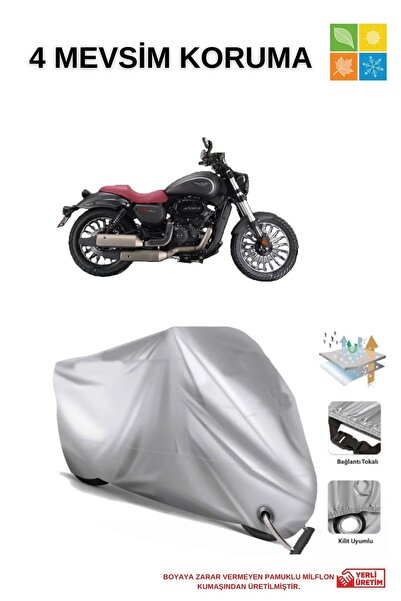AutoEN ARORA Cp 250 KİLİT UYUMLU SU GEÇİRMEZ  DAYANIKLI MOTOSİKLET ÖRTÜSÜ-GRİ