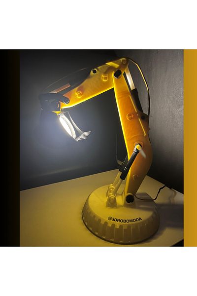 3DRoboMODA Excavator Table Lamp with Adapter Movable 50cm Size
