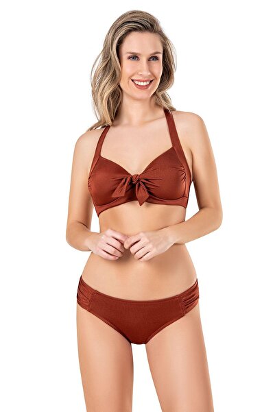 Endeep Women's Tile Bikini Set with Bow Detail