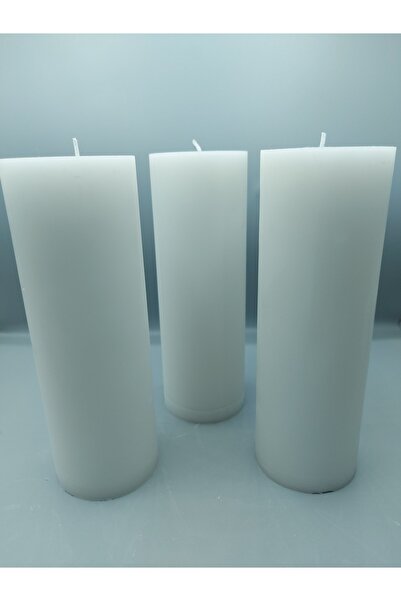 Pars Soya Parafinli Beyaz 1 Adet 140-150 Saat Yanma Süreli Çap:7 Cm Boy:20 Silindir Blok Mum Beyaz