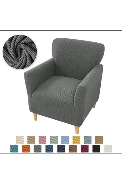 Güzel Aral Anthracite Lycra Washable Citrus Seat - 75×120 75×105, Sofa and Sofa Bed Cover Armchair Cover