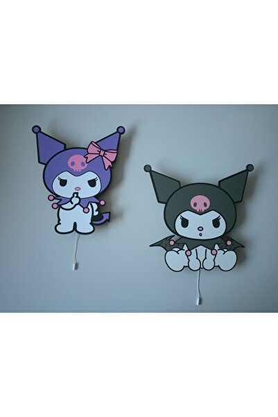 UViolets Dekoratif Ahşap Baskılı Sanrio Sevimli Kuromi Ve Oturan Kuromi Çocuk...