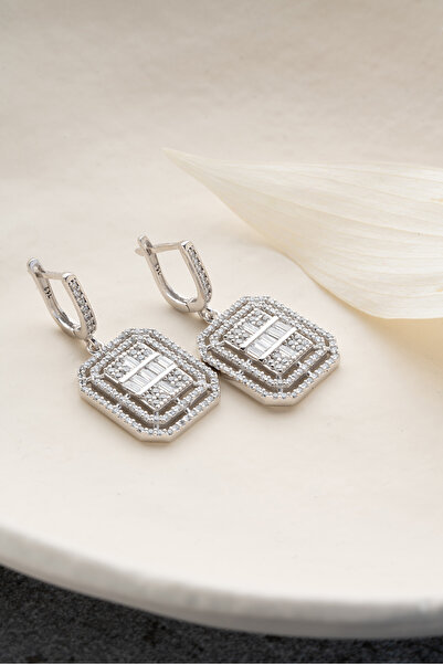 Silvano Jewelry 925 Ayar Gümüş Baget Küpe