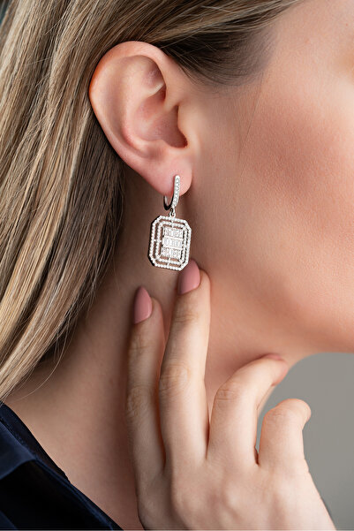 Silvano Jewelry 925 Ayar Gümüş Baget Küpe