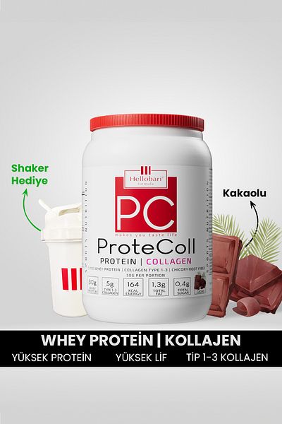 Hellobari Formula Protecoll - Whey Protein and Collagen Cocoa - 21 Servings