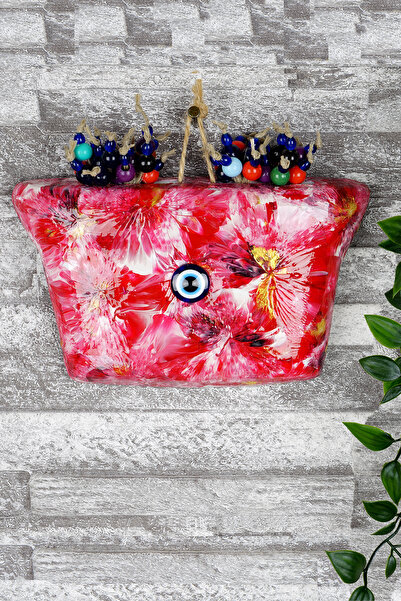 Polyester Ebruli Pattern Half Flower Pot Wall Decoration Ornament