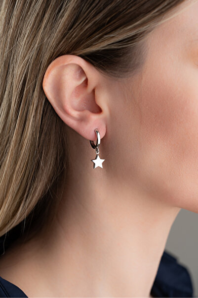 Silvano Jewelry 925 Ayar Gümüş Yıldız Taşsız Küpe