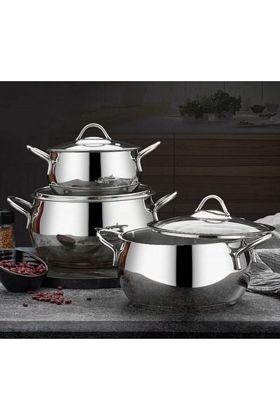 First Class Ymn Mutfak First Class 6 Piece Steel Crock Pot Cookware Set