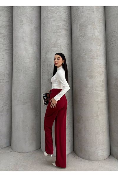 VivaJoy Women's Velcro Waist Palazzo Pants Adjustable Waist High Waist